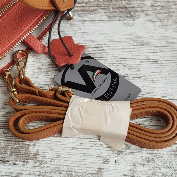 🟧NWT Valentina Coral Leather Crossbody - Picture 9 of 13